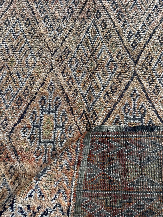 Image 1 of Authentic Moroccan Vintage Boujad Berber Wool Rug 200x330 cm -Handwoven Geometric Boho Area Carpet