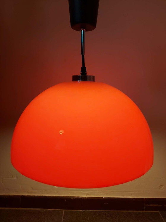 Image 1 of Orange Space Age design pendant lamp, 1970s