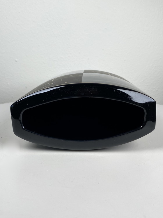 Image 1 of Vaso geometrico vintage Rosenthal Studio-Linie nero e oro - Elegante arredamento per la casa in stile postmoderno tedesco