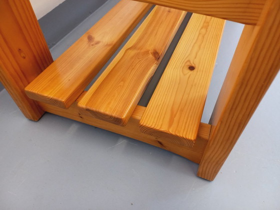 Image 1 of Vintage coffee table in pine and smoked glass from the 70s/80s
