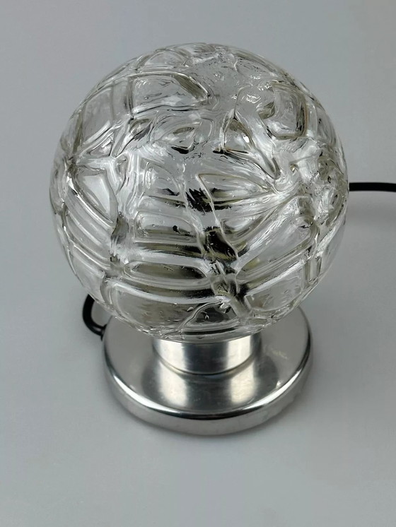 Image 1 of 60's 70's Lampe de chevet Chrome Doria Verre Space Age Design