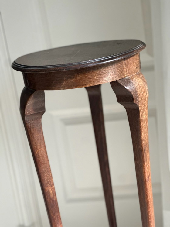 Jugendstil Art Deco Pflanzentisch Cabriole Beine, Holz, Braun (Foto 9 von 12)