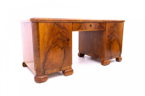 Image 1 of Art Deco desk, Poland, circa 1940.