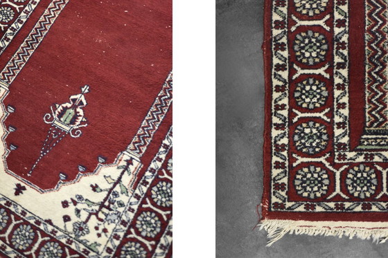 Image 1 of Tappeto da preghiera orientale pakistano Mihrab tessuto a mano vintage, anni '60