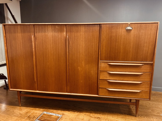 Image 1 of Mid-Century Modern RT 200 highboard in teak by Heinrich Riestenpatt for RT Möbel, from the 1960s