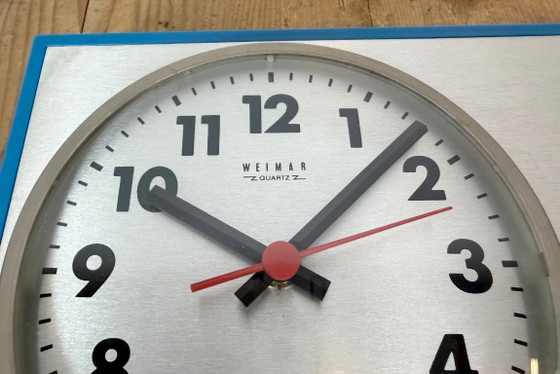 Horloge murale de cuisine vintage est-allemande de Weimar, années 1970 – Pendules, Glass, Plastic (photo 12 of 18)