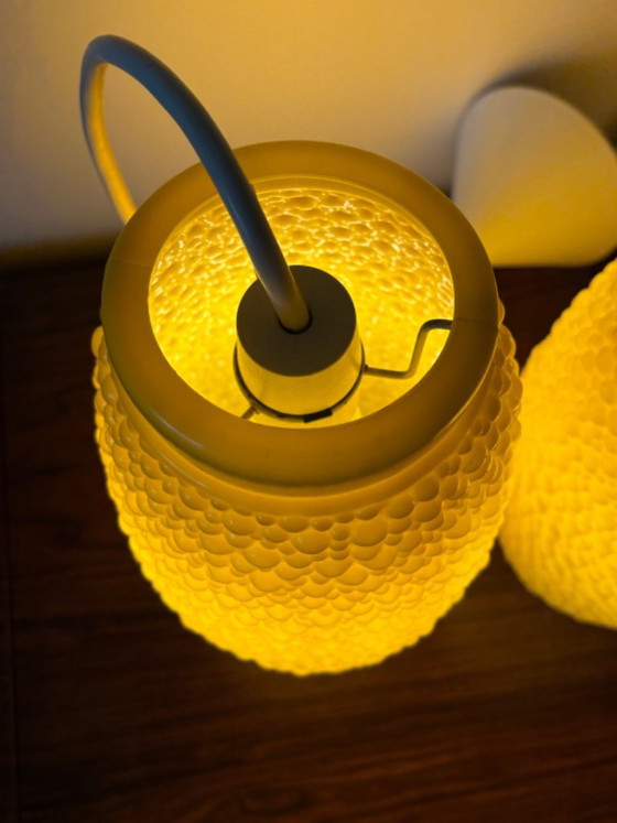 Lampade a sospensione vintage retrò anni '50/'60 - design a bolle giallo – Plastica (photo 9 of 9)