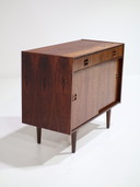 Meuble vintage danois en palissandre avec portes coulissantes et tiroir