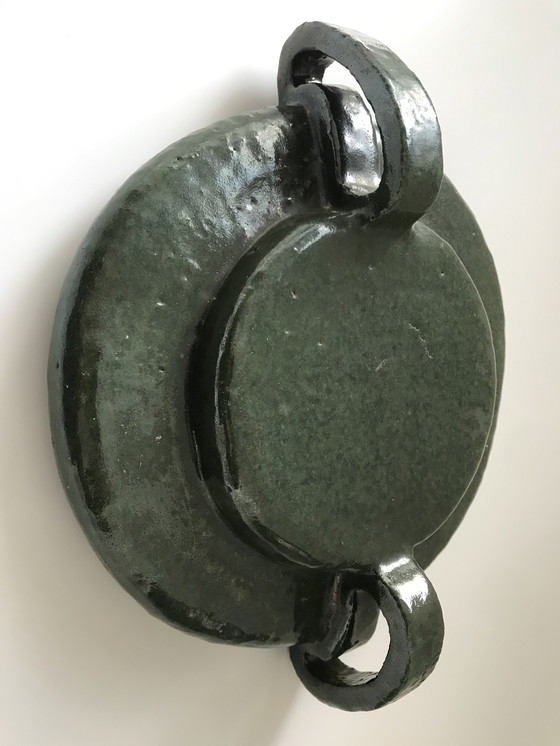 Image 1 of Pot en céramique fait main – émaillé vert foncé