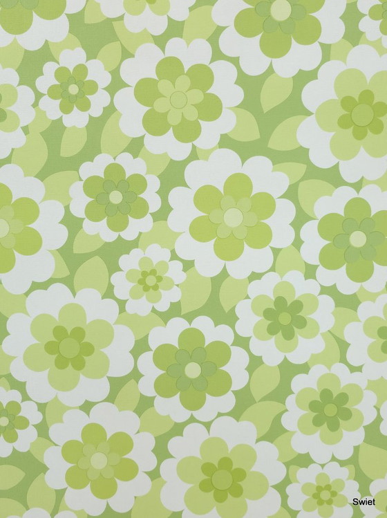 14309 Fris Retro Vintage Style Groen Bloemenbehang Inke Heiland – Wanddecoratie, Paper (photo 4 of 6)