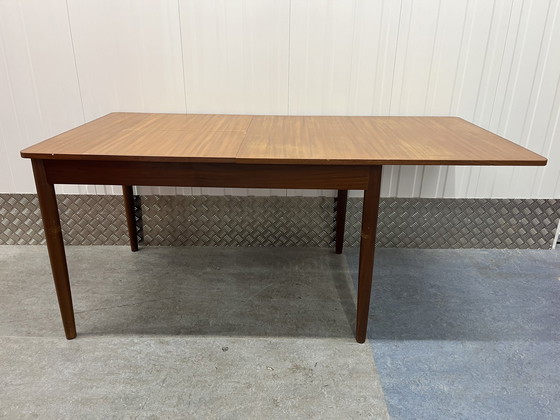 Image 1 of Vintage Mid - Century Extendable Dining Table Teak Wood