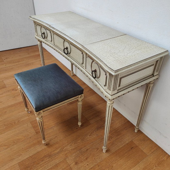 Image 1 of Vintage kaptafel sidetable make up tafel bureau met spiegel