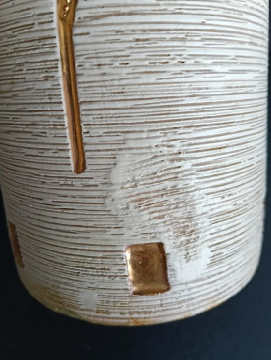 Mid-Century Modern Vase – Fratelli Fanciullacci (Italy, 1950s/1960s) – Gold & Sgraffito – Ceramic (photo 10 of 11)