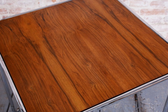 Restored Art Deco Dining Table, by M. Breuer for Thonet, Walnut, Germany, 1930s – Wood, Chrome (photo 2 of 7)