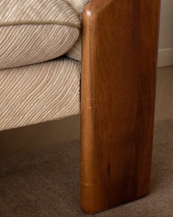 Sapporo Lounge Chairs by Mario Marenco for Mobil Girgi, 1970s, Armchairs, Textile, Wood, Brown (photo 17 of 24)