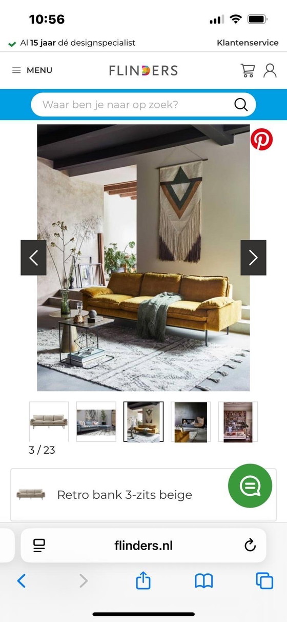 Image 1 of HK Living Divano a 3 posti in stile retrò