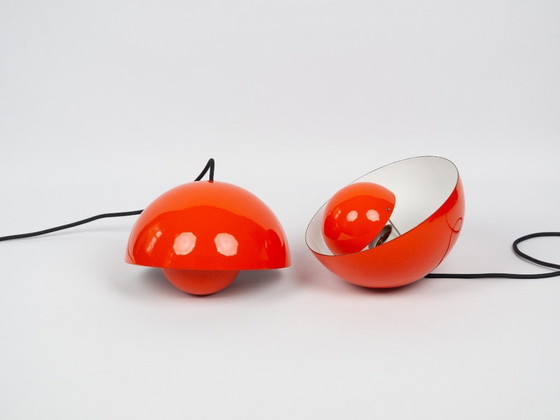 Image 1 of Paar van 2 Deense vintage lampen Bloempot door Verner Panton, Louis Poulsen, 1966