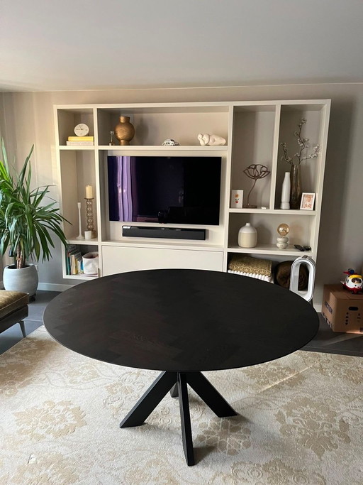 Table Du Sud eettafel, donkerbruin, rond 150 cm
