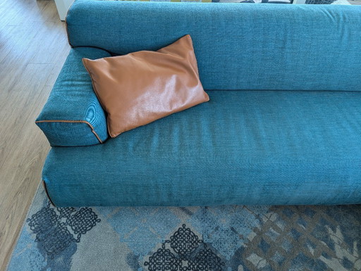 Leolux Oscar Ecksofa Petrol 296x225 cm