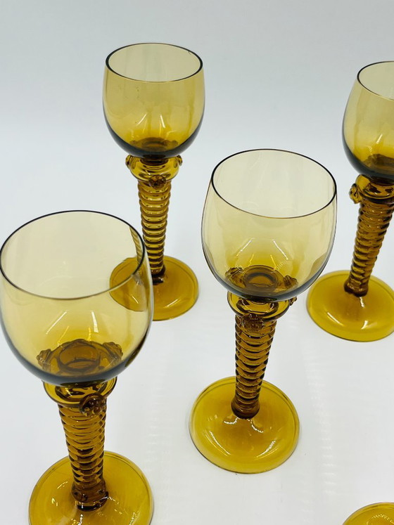 Lot de 5 Verres à Vin Roemer Ambrés – Bohémia, Verres et carafes, Glass (photo 5 of 12)
