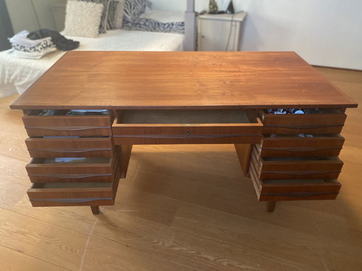 Deens design retro  rose wood executive bureau jaren 50