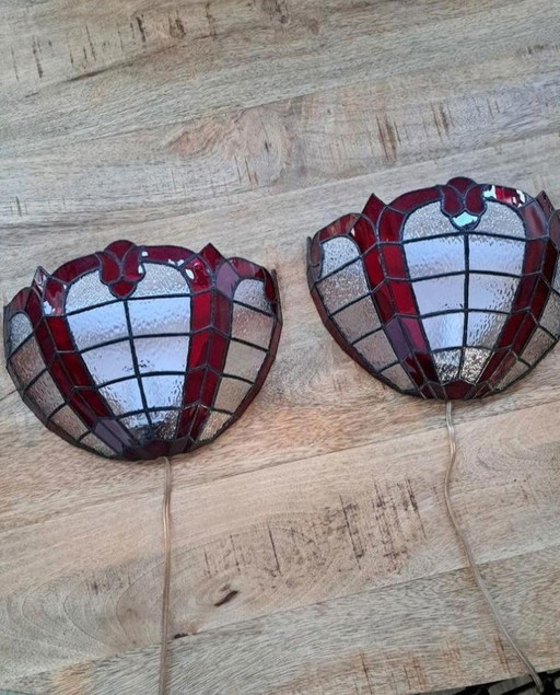 2x Tiffany stijl wandlamp