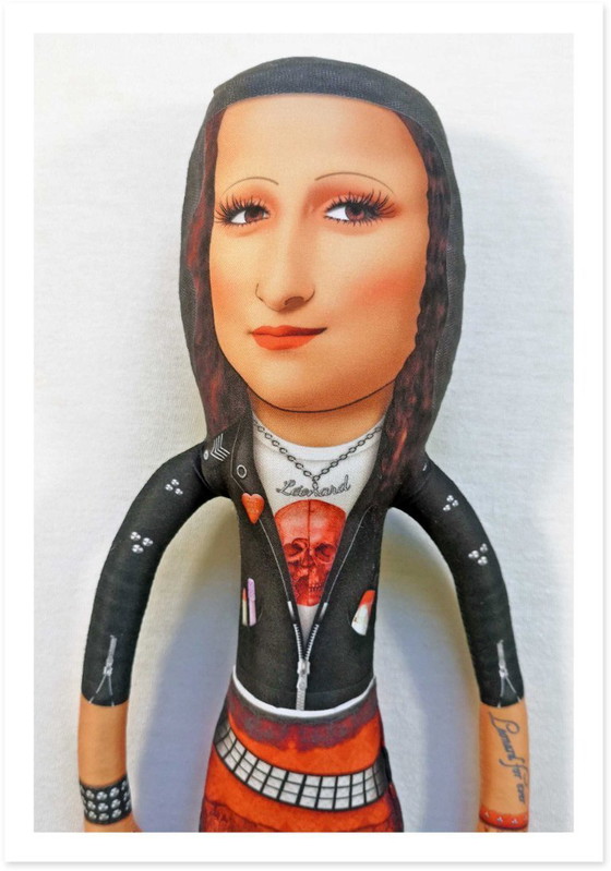 Image 1 of Cadeau met Mona Lisa-steenmotief | Decoratie met rotskunst | Kunstpop als verzamelobject | Stoer cadeau voor kunstliefhebbers