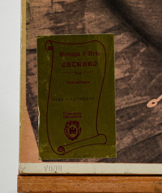 Engraved picture on silver plate by artist Catraro, 1970 – Paintings & Drawings, Wood, Vintage (photo 5 of 5)