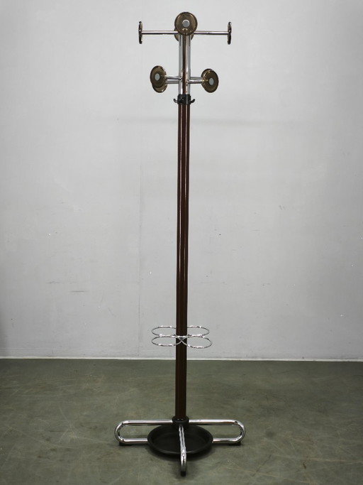 Italienischer Space Age Chrom Kleiderständer und Schirmständer von Cazzaro aus den 1970er Jahren – kapstokken, Metal