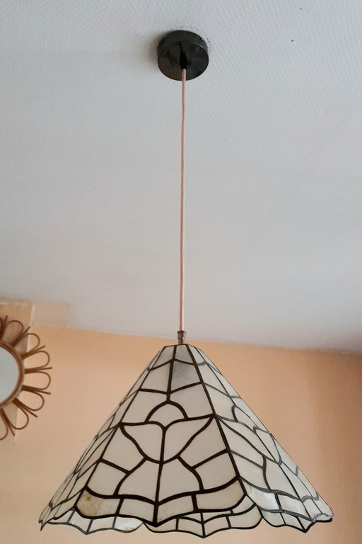 Hängeleuchte Perlmutt Art Deco