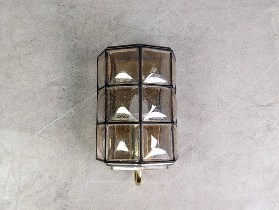 Image 1 of 10x Vetreria Limburg lampada da parete in vetro brutalista