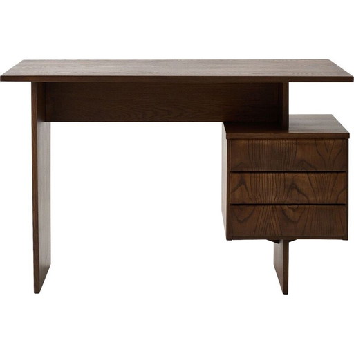 Vintage oak desk by Bohumil Landsman, Czechoslovakia 1970