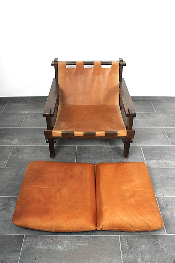 Image 1 of Loungesessel (Brutalist) aus Leder von Carl Straub