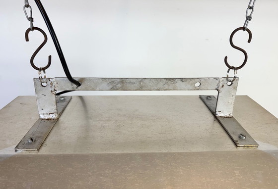 Image 1 of Grande lampada a sospensione industriale in argento di Elektrosvit, anni '70