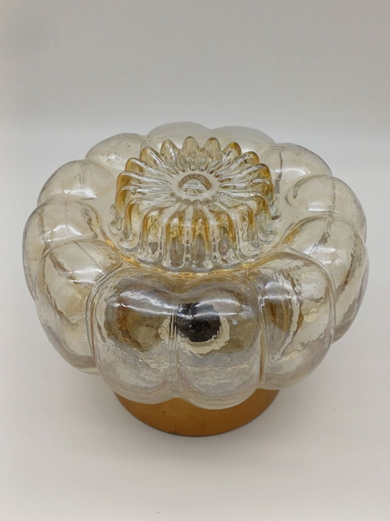 Plafonnier vintage, Verre, Métal, Doré (photo 7 sur 14)