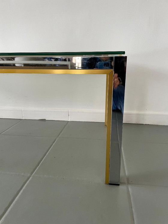 Image 1 of Romeo Rega coffee table in chrome and gold, Italy, 1970s