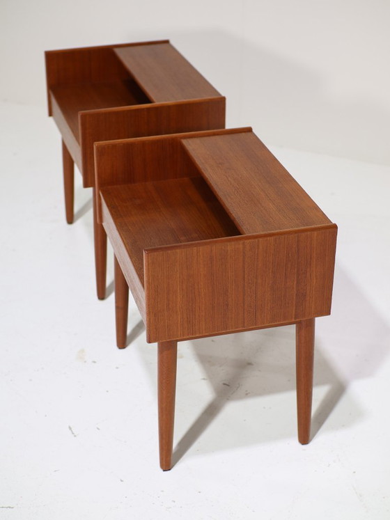 Image 1 of Set di comodini Melvin Mikkelsen in teak, stile vintage danese