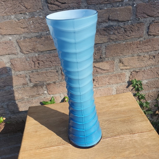 Prachtige, Grote Vintage Vaas Uit De Jaren 60 / 70 Ombre Gekleurd