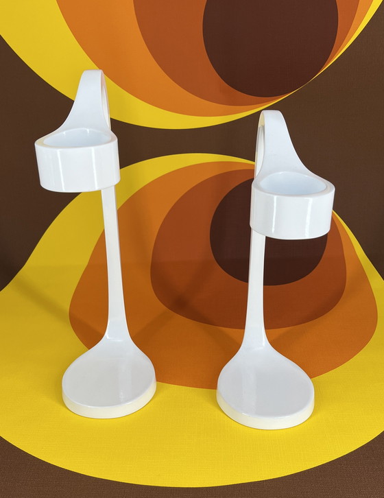 Image 1 of 2x Bougeoir Vintage IKEA 'Jatteviktig' Design Monica Mulder 1990