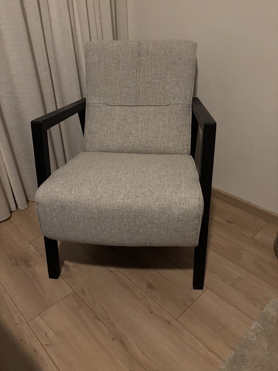 Image 1 of Sedia scandinava con rivestimento grigio chiaro screziato