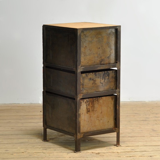 Industriële ladekast, circa 1950 – Ladekasten, Metal, Wood (photo 9 of 9)