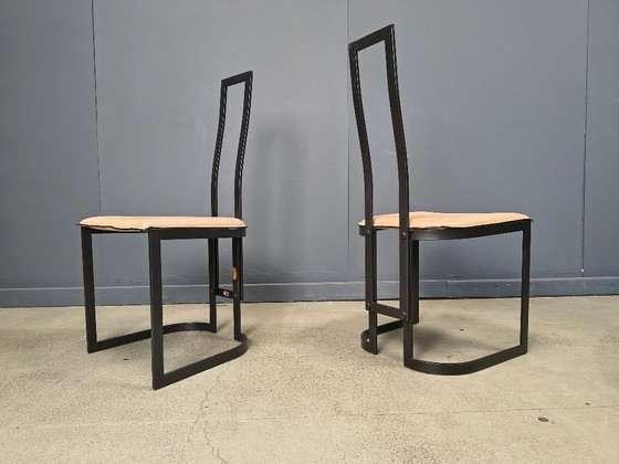 Image 1 of Gastone Rinaldi postmoderne Esszimmerstühle für Thema Italy, 1980er Jahre – 6er-Set