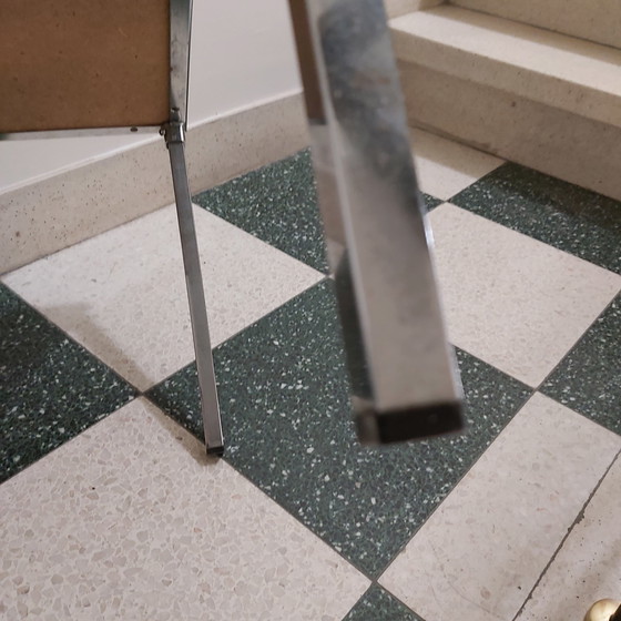 Image 1 of Petite table d'appoint vintage Belarti avec carreaux cuits peints à la main.