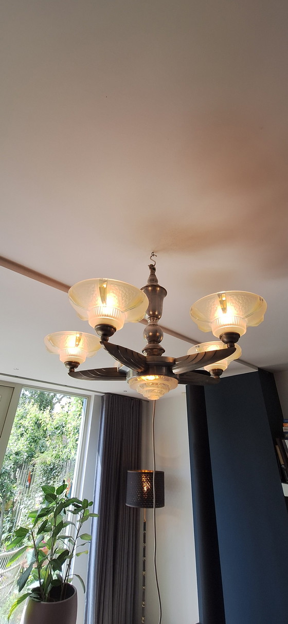 Image 1 of Art deco kroonluchter hanglamp 1920