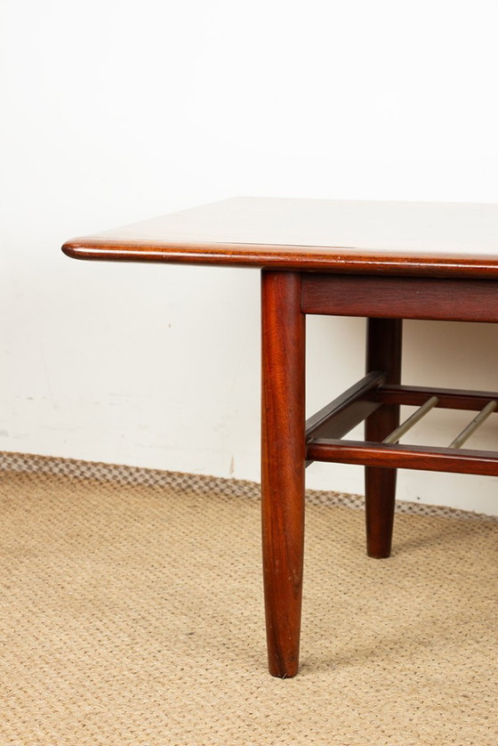 Image 1 of Grande tavolino in palissandro e tubi metallici, due livelli, Danimarca 1960