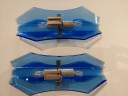Set aus 2 blauen italienischen Wandleuchten aus Glas von Veca