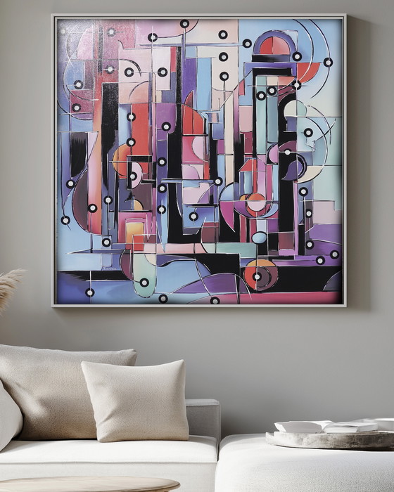 Image 1 of Cubism A1291 - Abstract Painting on Large Canvas