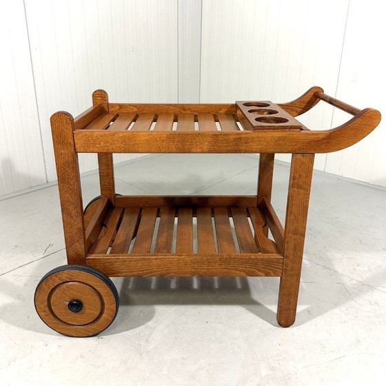 Image 1 of Chariot de jardin classique en bois Herlag, chariot de service des années 1980