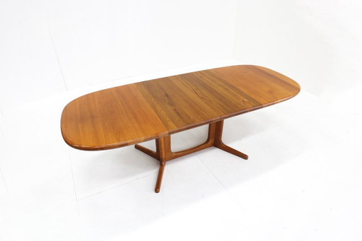 Vintage Glostrup Danish oval extendable dining table solid teak 1960s