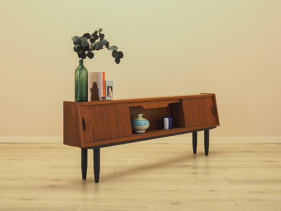 Teak sideboard with illuminated section and sliding doors, Denmark, 1960s – Wood (photo 7 of 14)
